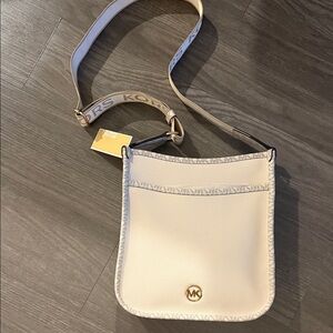 Michael Kors Beige Crossbody Bag with Gold Accents